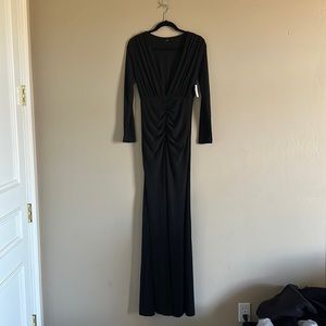 windsor long sleeve maxi formal dress v neck medium